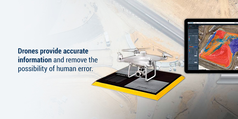 Drones provide accurate information and remove the possibility of human error.